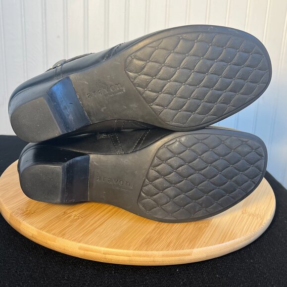 Black Leather Waterproof Ankle Boots, Patrina, AVARON by NEW BALANCE, Sz 8D Wide - Picture 9 of 11